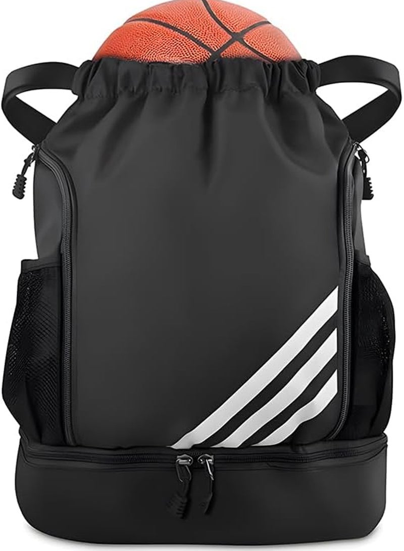 Jamal Sports Backpacks Large Capacity, Drawstring Gym Bag for Men, Gym, Drawstring Lightweight and Waterproof, Making Your Trip More Convenient, Black - Image 3